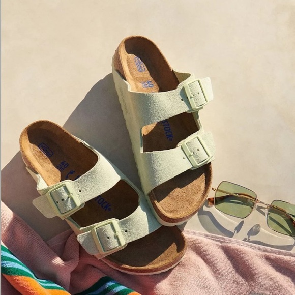 NWT! BIRKENSTOCK Suede Soft Footbed Sandals! - Picture 2 of 16